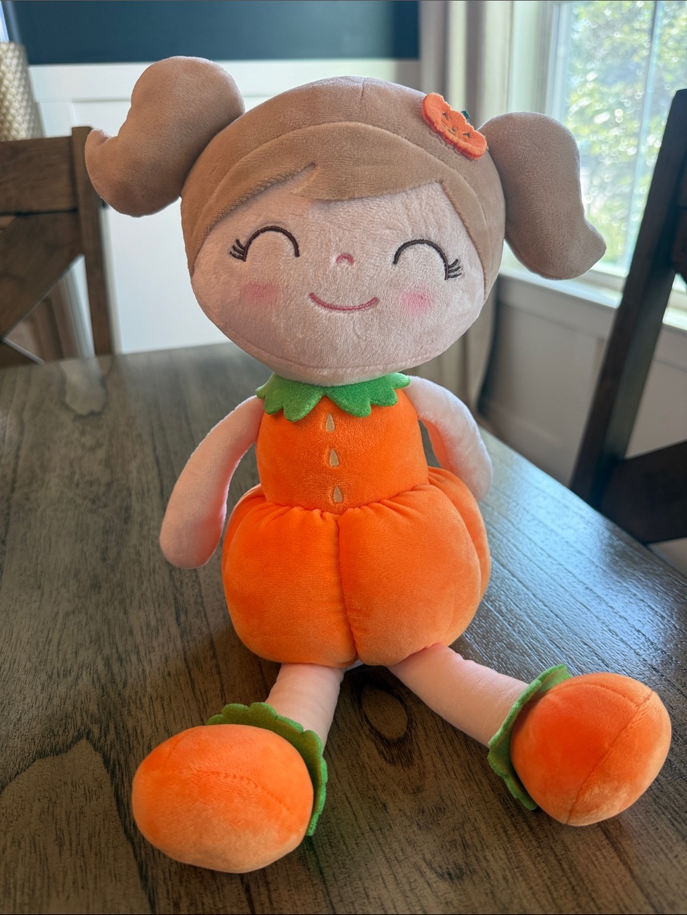 NWOT Soft Orange Pumpkin Girl Plush Doll - Kids Toy